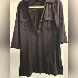 White House Black Market Elegant Black Blouse